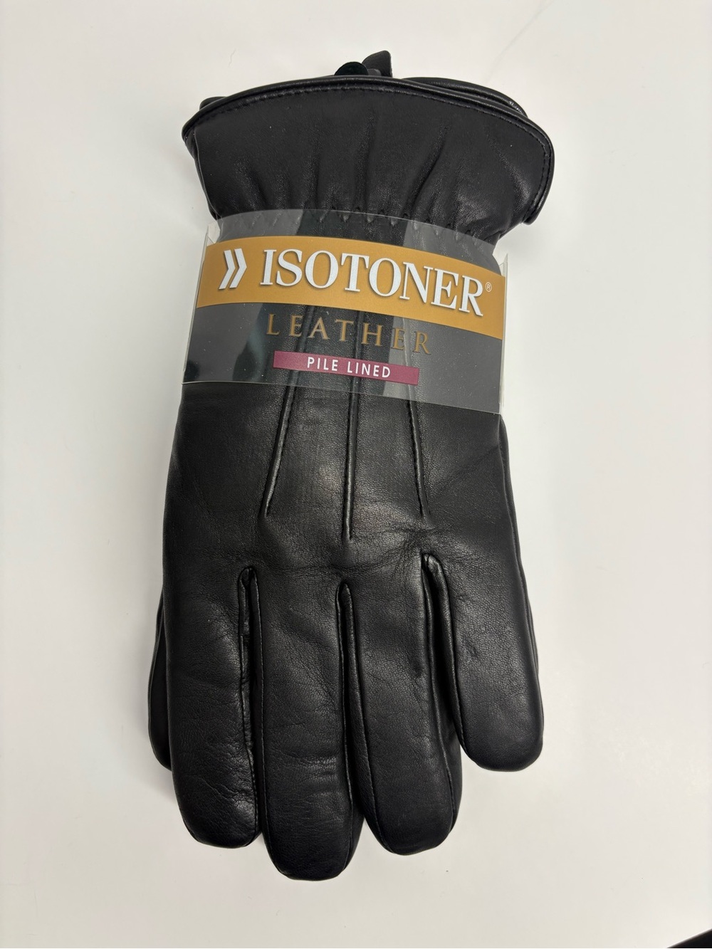 Women’s Isotoner Black Leather Gloves